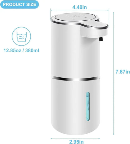 Nuevo Dispensador Automático de Jabón Espumoso sin Contacto, Recargable por USB, 380ml, con 4 Niveles Ajustables para el Hogar.