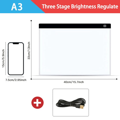 Tablero de Dibujo LED Regulable para Niños y Artistas