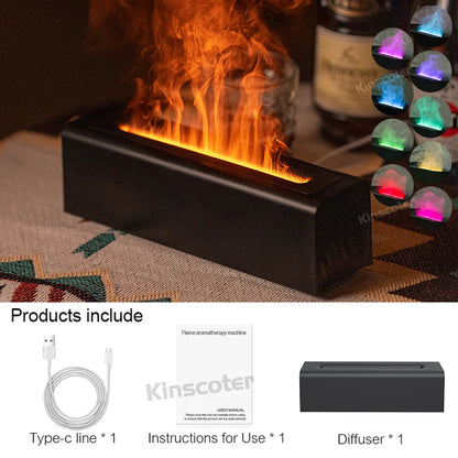 KINSCOTER-Difusor de Aroma ultrasónico, humidificador de aire, generador de niebla fría, nebulizador Led, aceite esencial, lámpara de llama