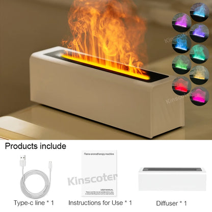 KINSCOTER-Difusor de Aroma ultrasónico, humidificador de aire, generador de niebla fría, nebulizador Led, aceite esencial, lámpara de llama