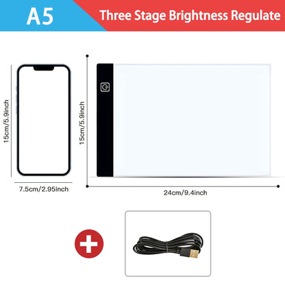 Tablero de Dibujo LED Regulable para Niños y Artistas