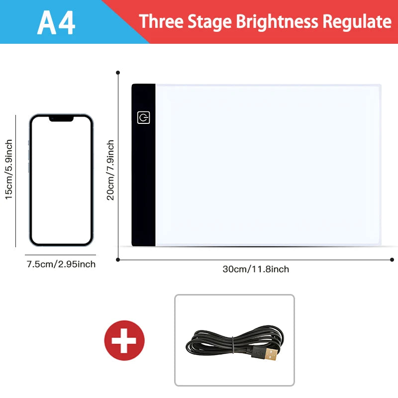 Tablero de Dibujo LED Regulable para Niños y Artistas