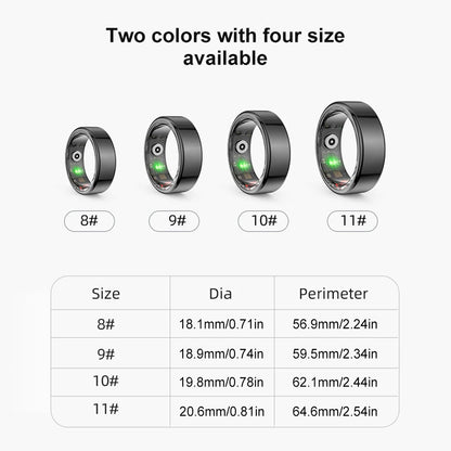 Anillo Inteligente R02 - Monitor de Salud Multifuncional 2024 | Frecuencia Cardíaca, Oxígeno en Sangre, Seguimiento del Sueño y Actividad Física | Resistente al Agua